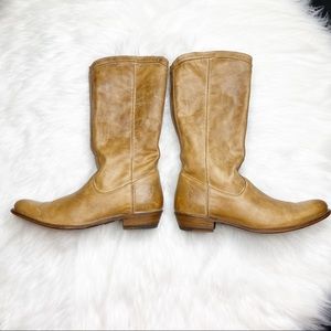 Fye Tan Leather Riding Boots Size 10